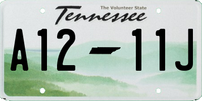 TN license plate A1211J