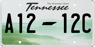 TN license plate A1212C