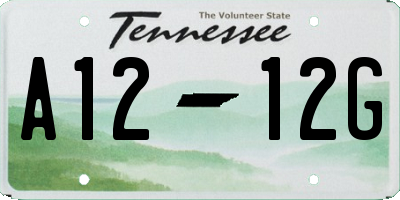 TN license plate A1212G
