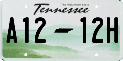 TN license plate A1212H