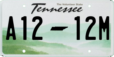 TN license plate A1212M