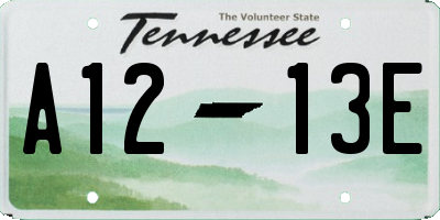 TN license plate A1213E