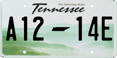 TN license plate A1214E