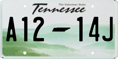 TN license plate A1214J