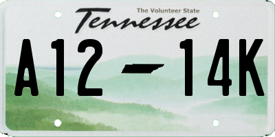 TN license plate A1214K
