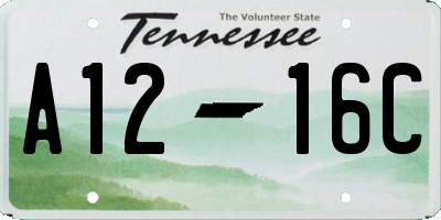 TN license plate A1216C