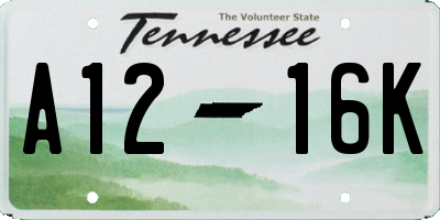TN license plate A1216K