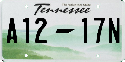 TN license plate A1217N