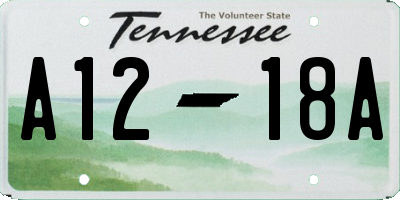 TN license plate A1218A