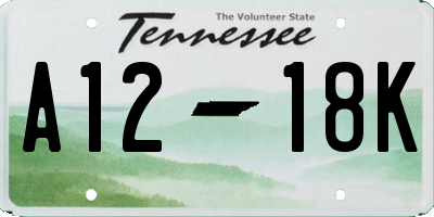 TN license plate A1218K