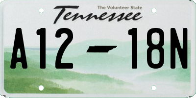 TN license plate A1218N