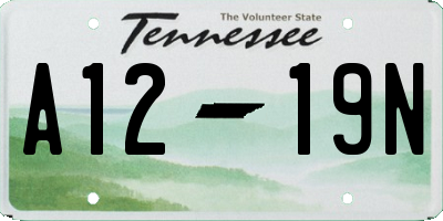 TN license plate A1219N
