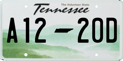 TN license plate A1220D