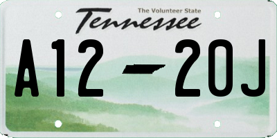 TN license plate A1220J