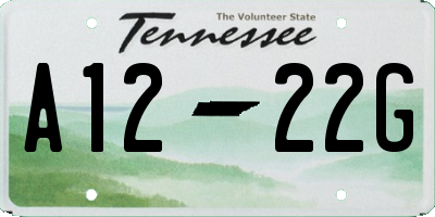 TN license plate A1222G
