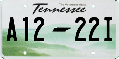 TN license plate A1222I