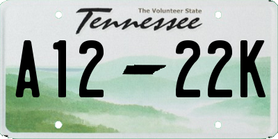 TN license plate A1222K