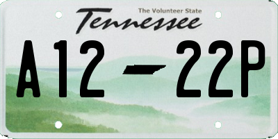 TN license plate A1222P