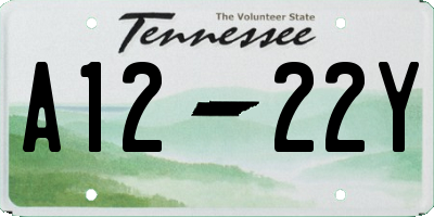 TN license plate A1222Y