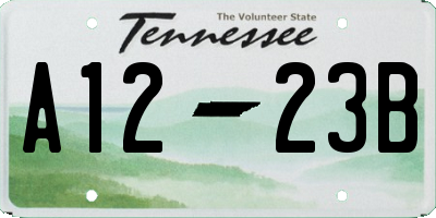 TN license plate A1223B