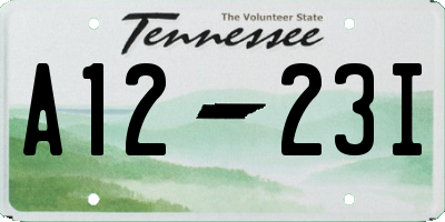 TN license plate A1223I
