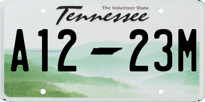 TN license plate A1223M