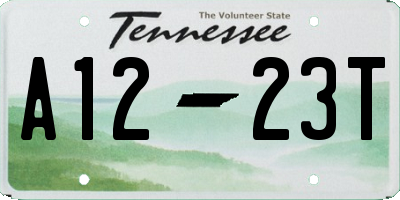 TN license plate A1223T