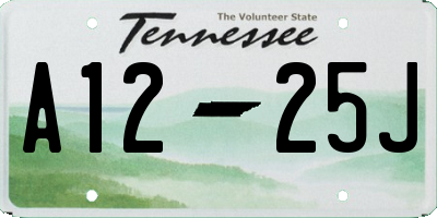 TN license plate A1225J