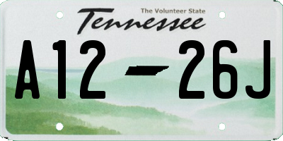 TN license plate A1226J