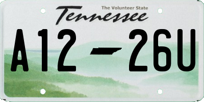 TN license plate A1226U
