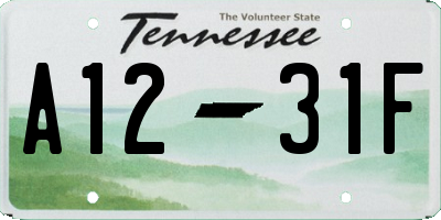 TN license plate A1231F