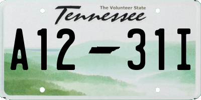TN license plate A1231I