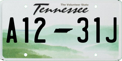 TN license plate A1231J