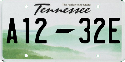 TN license plate A1232E