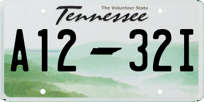 TN license plate A1232I