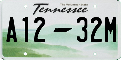 TN license plate A1232M