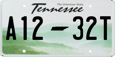 TN license plate A1232T