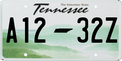 TN license plate A1232Z