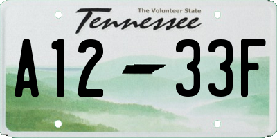 TN license plate A1233F