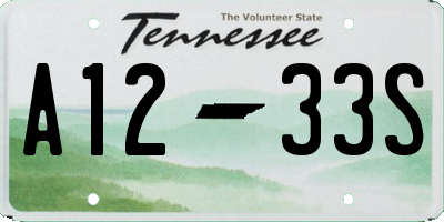TN license plate A1233S