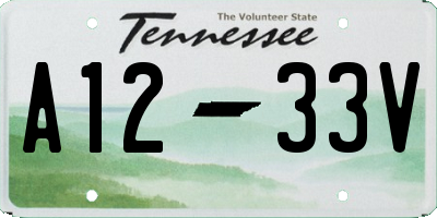 TN license plate A1233V