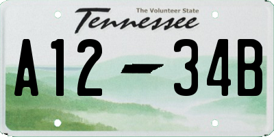 TN license plate A1234B