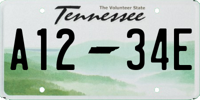 TN license plate A1234E