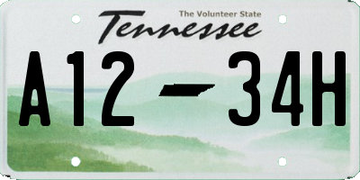 TN license plate A1234H