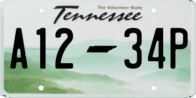 TN license plate A1234P