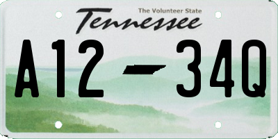 TN license plate A1234Q