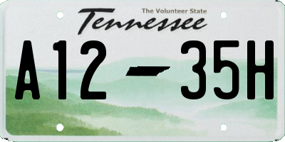 TN license plate A1235H