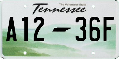 TN license plate A1236F