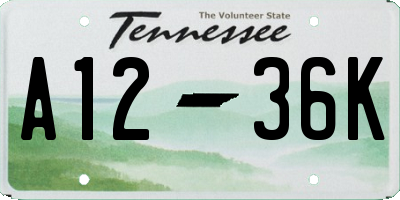 TN license plate A1236K