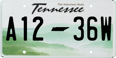 TN license plate A1236W